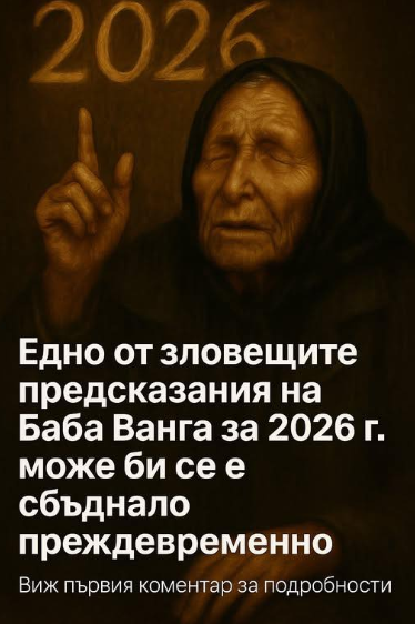 Едно от зловещите предсказания на Баба Ванга за 2026 г. може би се е сбъднало преждевременно 👇